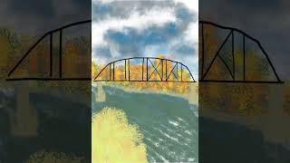 Bridge 1 time lapse art adobefresco drawing impression bridge river nature autumn [upl. by Aicilav22]