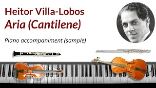 VillaLobos Aria Cantilene  piano accompaniment backing track sampledemo [upl. by Vina]