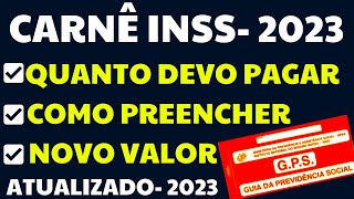 INSS  COMO PREENCHER CARNÊ DO INSS E NOVOS VALORES 2023  AUTÔNOMO FACULTATIVO E BAIXA RENDA [upl. by Rehpotsirahc397]