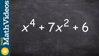 Factoring a trinomial by substituting x squared for x to the 4th power [upl. by Austina]