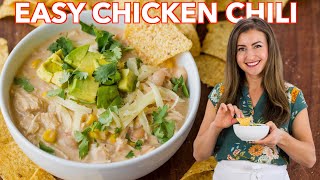 Easy White Chicken Chili Stovetop Recipe [upl. by Winther176]