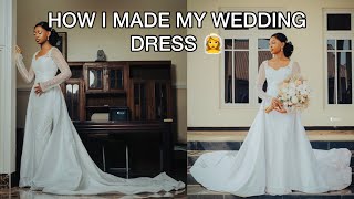 How I Made My Simple Wedding Dress With a Long Detachable Train [upl. by Mak]