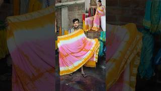 Only ₹550 saree tie dye handmade linensilk sareewithprice handmade craft malyalam [upl. by Head]