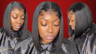 Watch Me Slay  Middle Part Lace Closure Bob  Easy Simple [upl. by Eldnik886]