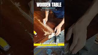 How to DIY DAMAGED WOOD REPAIR  wood crack repair  damaged wood furniture  wooden table howto [upl. by Aniluj]