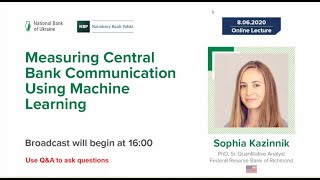 Lecture “Measuring Central Bank Communication Using Machine Learning” [upl. by Wendelin]