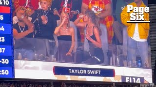 Taylor Swift chugs her beer at Super Bowl 2024 met with stadium of booing [upl. by Kcirrek600]