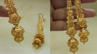 gold kanauti jhumka design with weight and price  kanauti jhumka new design gtjewellery [upl. by Eanil]