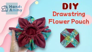 DIY Flower Petal Organizer Pouch🌺 How to make fabric Gift bag handmade Sewinghacks diyideas [upl. by Ykceb931]