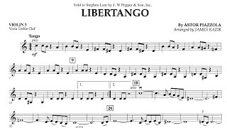 Piazzola Libertango Violin III  Viola orchestral repertoire for beginners Slow practice [upl. by Lucretia]