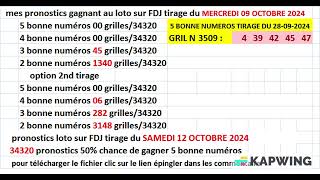 Tirage LOTO® du 12 octobre 2024  comment gagner pronostics  FDJ [upl. by Eisac202]