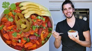 ULTIMATE VEGAN CHILI  easy vegan van life cooking [upl. by Zara474]