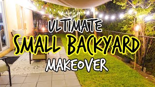 ULTIMATE SMALL BACKYARD MAKEOVER  DIY PATIO  RENTER FRIENDLY [upl. by Neersan452]