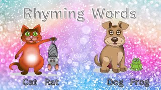 Rhyming words vocabulary What are Rhyming words Kindergarten [upl. by Flavio]