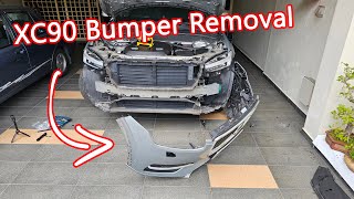 Volvo XC90 SPA Headlamp Washer Cover Part 3 Front Bumper Removal [upl. by Lyndy]