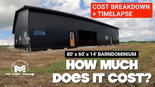 Barndominium Cost Breakdown  Full Timelapse  80 x 60 x 14 [upl. by Janie]