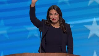 New York US Rep Alexandria OcasioCortez speaks at DNC [upl. by Hokanson]