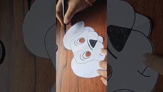 easy dog mask makinghandmade paper dog maskviral craft diy shortsvideo youtubeshorts [upl. by Anailil]