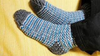 How to Loom Knit Socks DIY Tutorial Old Version [upl. by Anier]