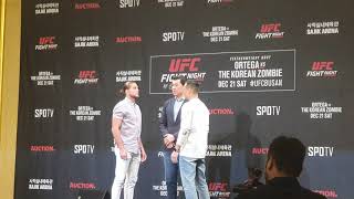 Brian Ortega vs Korean Zombie  Face Off at Media Day [upl. by Asecnarf888]