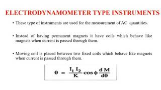 Electrodynamometer type instruments [upl. by Kryska761]