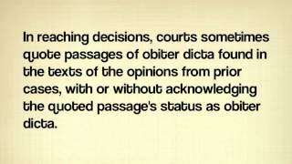 Obiter Dictum Explained [upl. by Enelec]