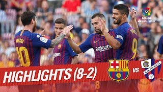 Resumen de FC Barcelona vs SD Huesca 82 [upl. by Ethbin924]