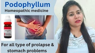 Podophyllum Homeopathic medicine benefits amp uses in hindi  Podophyllum 30 for stomach problems [upl. by Anilatac]