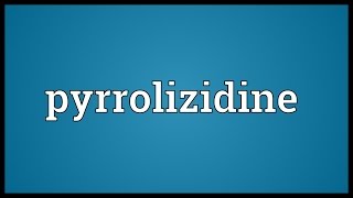 Pyrrolizidine Meaning [upl. by Toole]