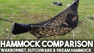 Comparing Hammocks Warbonnet Dutchware amp Dream Hammock [upl. by Auvil607]