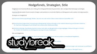 Hedgefonds Strategien Stile  Asset Management [upl. by Orvil]