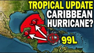 Tropical Update Caribbean Hurricane amp Gulf Potential Invest 99L Likely Become Tropical Storm Sara [upl. by Ahsrats]