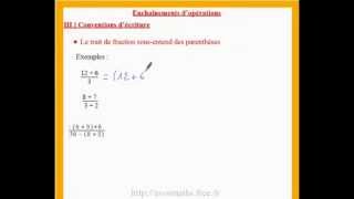 5eme cours de maths sur le calcul sous forme fractionnaire et convention décriture [upl. by Balough]