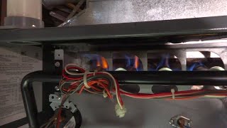 GAS FURNACE WITH BAD ROLLOUT [upl. by Adnirak]