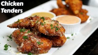 Quick amp Easy Chicken Tenders 2 Ways  w Homemade Dipping Sauces [upl. by Arahas]