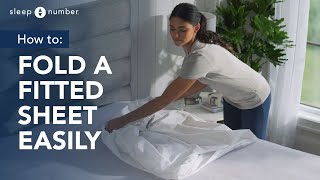 How To Fold A Fitted Sheet Easily [upl. by Ettedanreb]