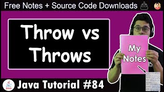 Throw vs Throws in Java [upl. by Llehsyar]