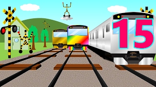 電車の数を15まで数える踏切アニメ  Numbers Counting to 15 with train [upl. by Havener]