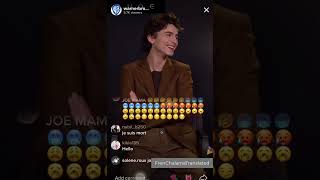 Timothée Chalamet speaking French on TikTok with English subtitles [upl. by Relyuhcs]