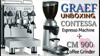 GRAEF CONTESSA amp CM 900 COFFEE GRINDER UNBOXING amp SET UP [upl. by Nrubloc71]