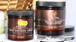 AS I AM PRODUCT REVIEW COCONUT COWASH amp TWIST DEFINING CREAM 4C HAIR [upl. by Nibor]