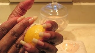 Lemon Juice Nail Soak To Whiten Nails [upl. by Nosned]