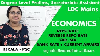 ECONOMICSREPO RATE  REVERSE REPO CRR SLR BANK RATE LDC MAINS DEGREE PRELIMSPLUSTWOMAINS [upl. by Nnewg]