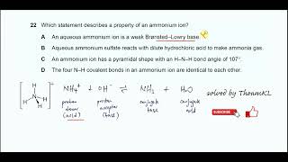 970112MJ24Q22 Cambridge International AS Level Chemistry MayJune 2024 Paper 12 Q22 [upl. by Zena]