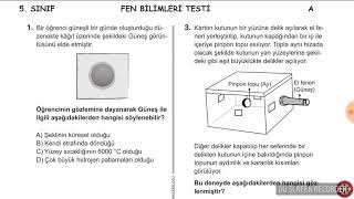 5SINIF FEN BİLİMLERİ BURSLULUK SINAVI SORU VE CEVAPLARI 3 HAZİRAN 2018 [upl. by Oiciruam]