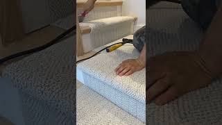 Stair runner landing installation stairrunner homedecor homeimprovement [upl. by Anirbac545]