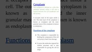 Cytoplasm functions of cytoplasm science botany biology [upl. by Cos]