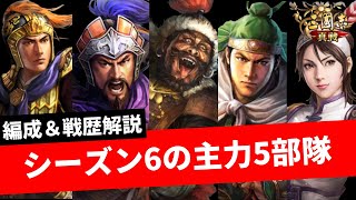 【三国志真戦：77】シーズン6：主力5部隊の編成＆戦歴を解説【三国志战略版】 [upl. by Onofredo817]