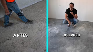 Agregando RESINA EPÓXICA en piso de CONCRETO rustico [upl. by Baer]