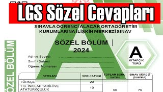 LGS Sözel Cevaplar 2024 [upl. by Etteuqaj860]